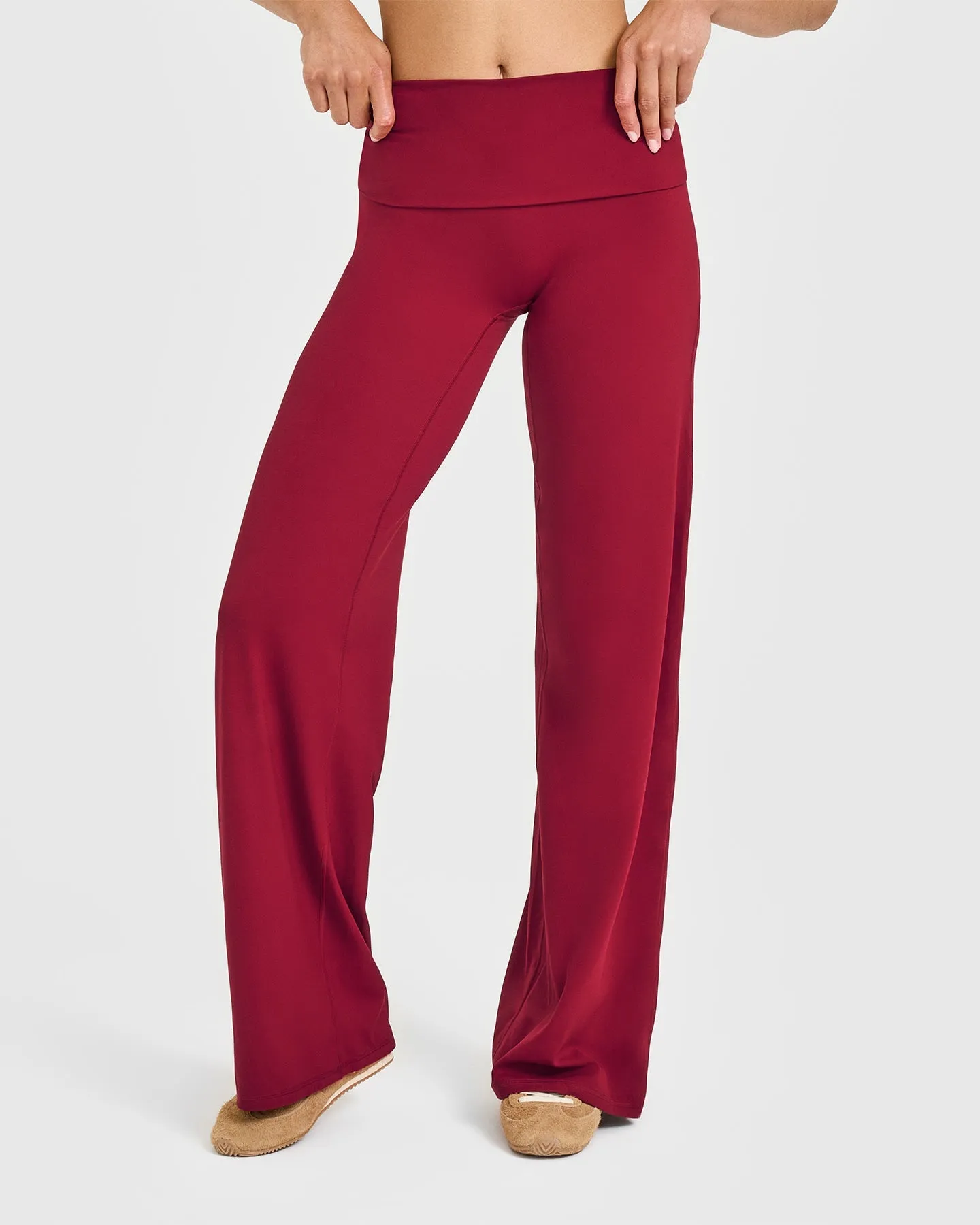 SoftMotion™ Fold Over Straight Leg Bottoms | Ruby Red sold by Oner Active