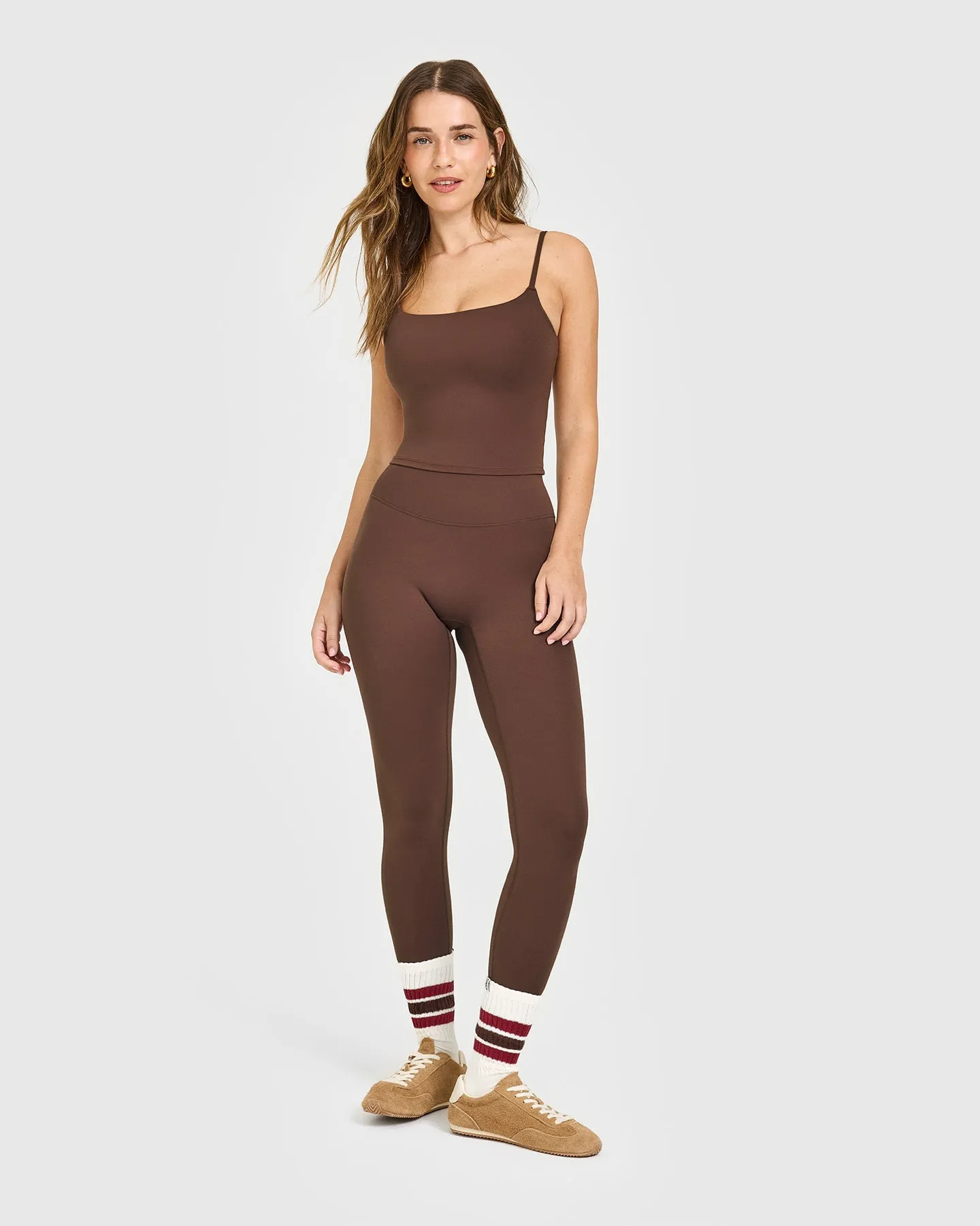 SoftMotion™ Strappy Mid Vest with Built in Bra Shelf | Espresso Brown sold by Oner Active product image thumbnail 3