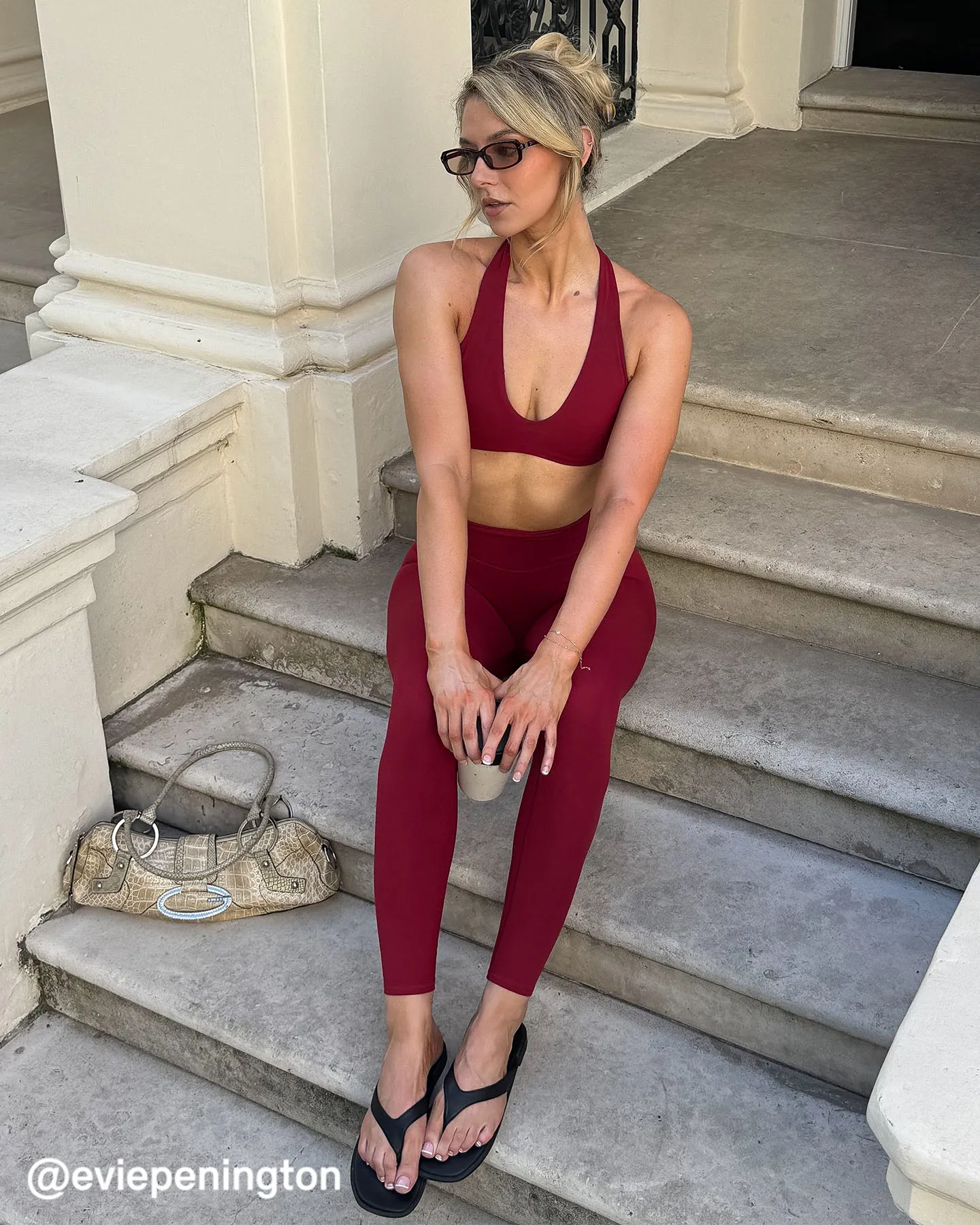 SoftMotion™ Minimal Halter Neck Bralette | Ruby Red sold by Oner Active product image thumbnail 5