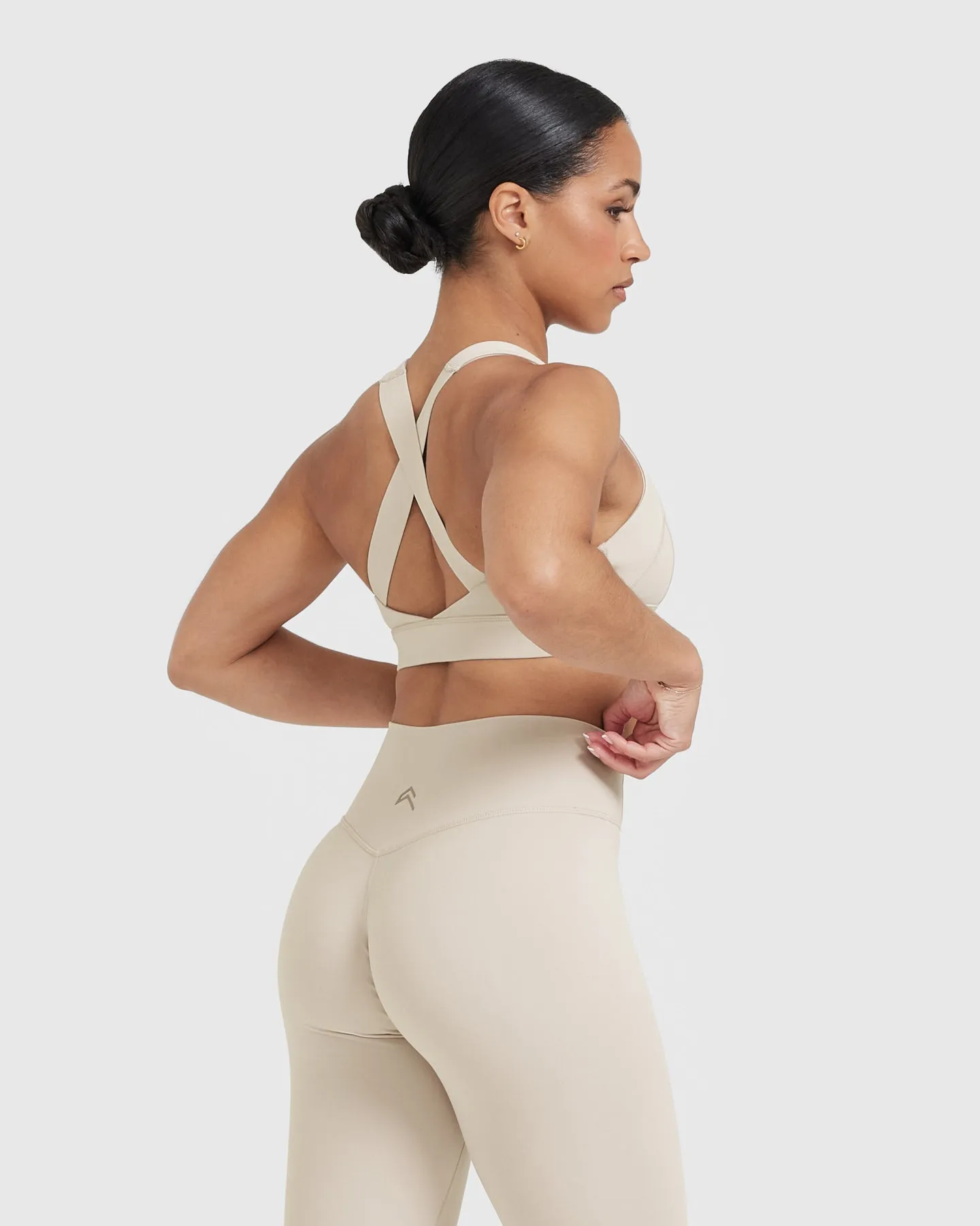 Timeless Wide Strap Sports Bra | Sand sold by Oner Active product image thumbnail 2