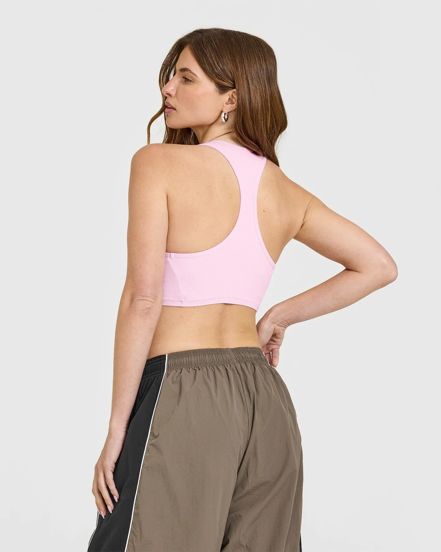 Mellow™ Rib Square Neck Bra | Chalk Pink sold by Oner Active product image thumbnail 4