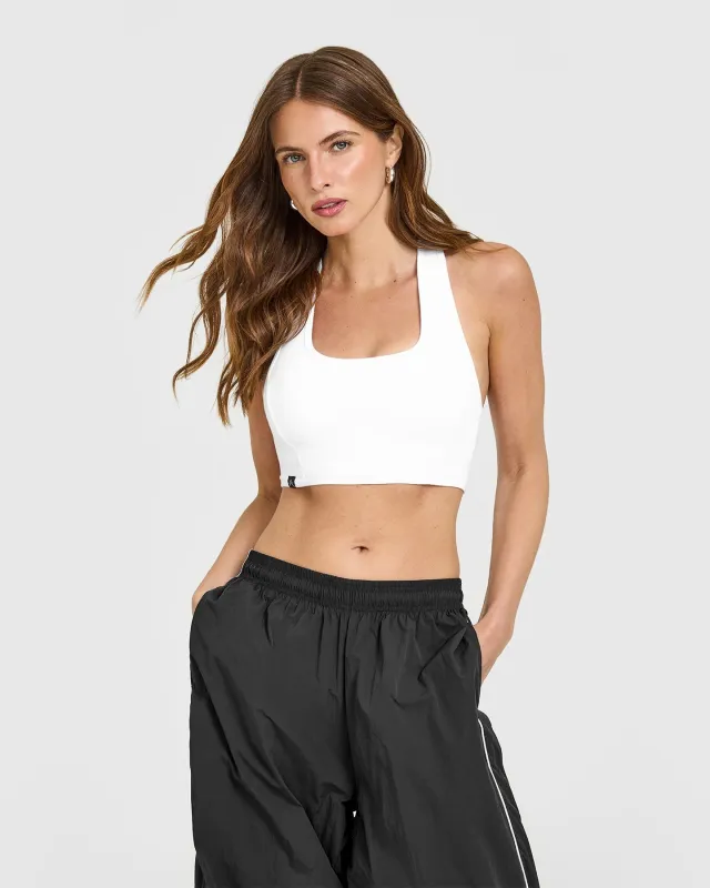 Mellow™ Rib Square Neck Bra | White sold by Oner Active