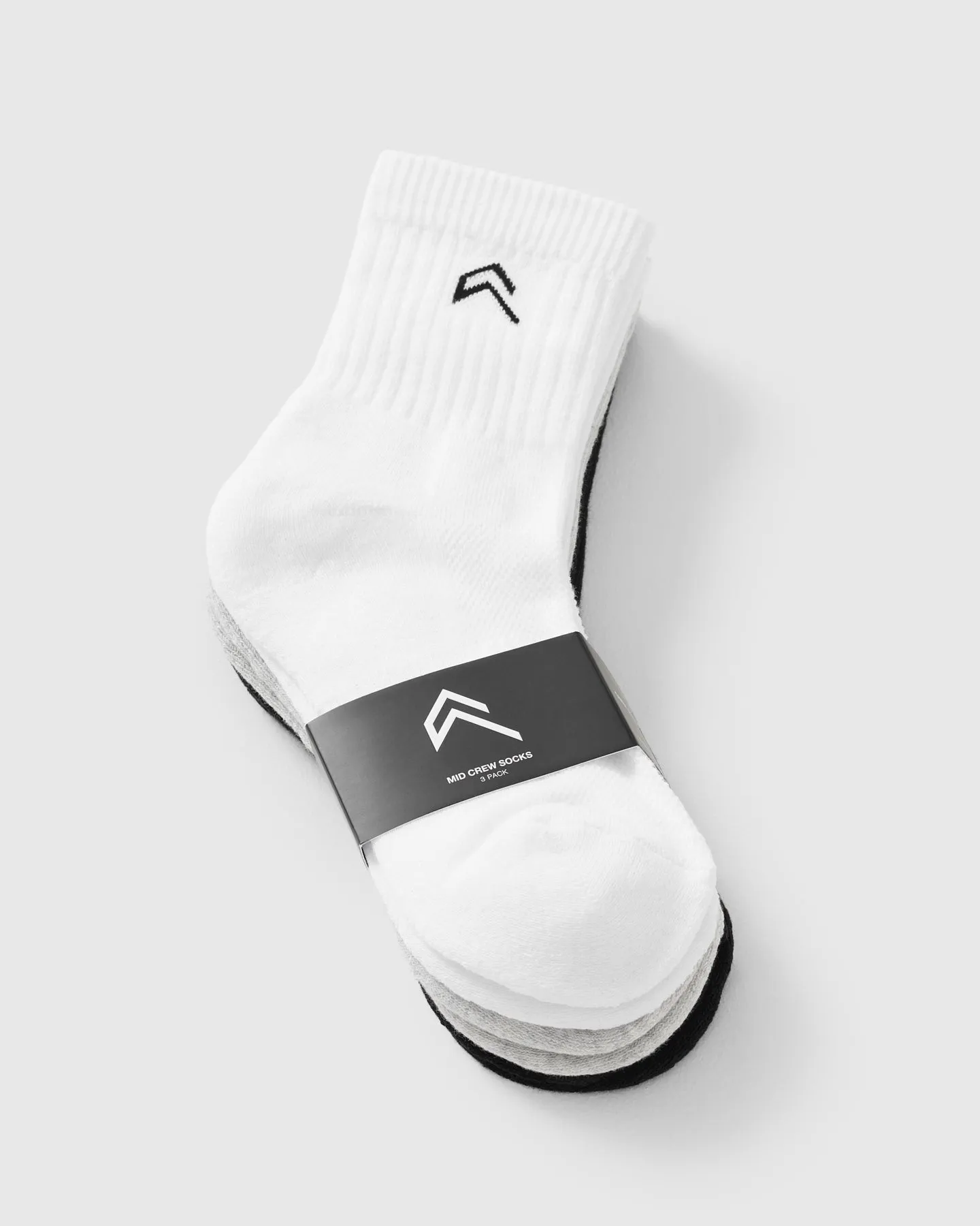 Mid Crew Socks 3 Pack | Grey/White/Black sold by Oner Active product image thumbnail 5