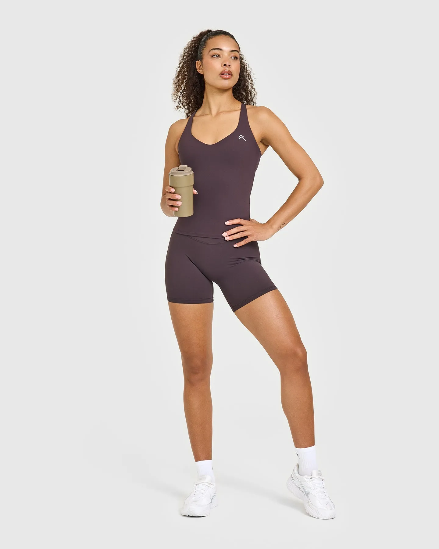 Unified V Neck Cross Back Vest | Dark Umber Brown sold by Oner Active product image thumbnail 3