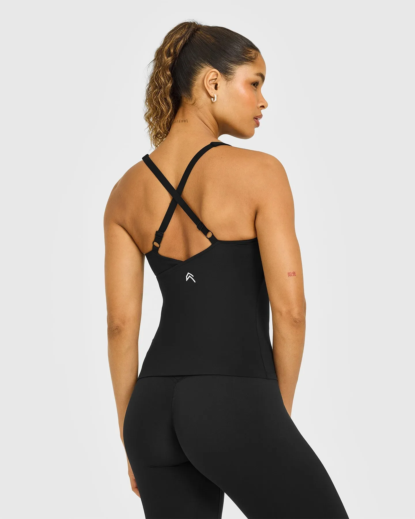 Unified V Neck Cross Back Vest White Logo | Black sold by Oner Active product image thumbnail 2