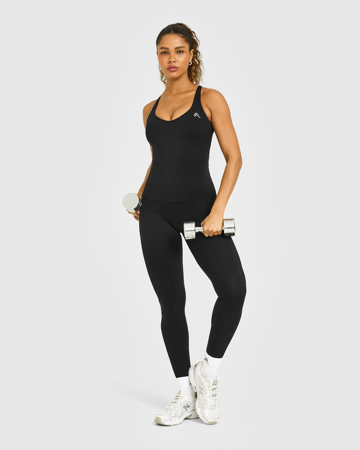 Unified V Neck Cross Back Vest White Logo | Black sold by Oner Active product image thumbnail 3