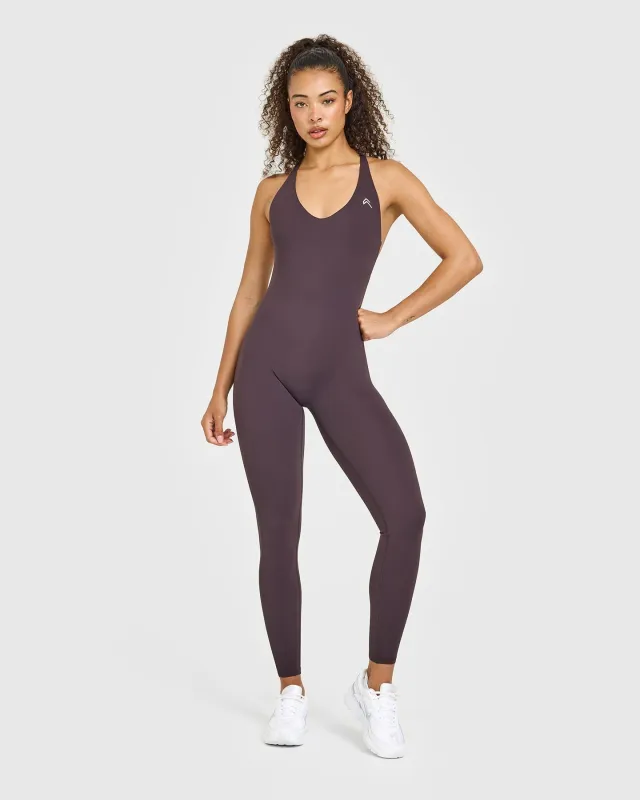 Unified Scoop Back All In One Long | Dark Umber Brown sold by Oner Active