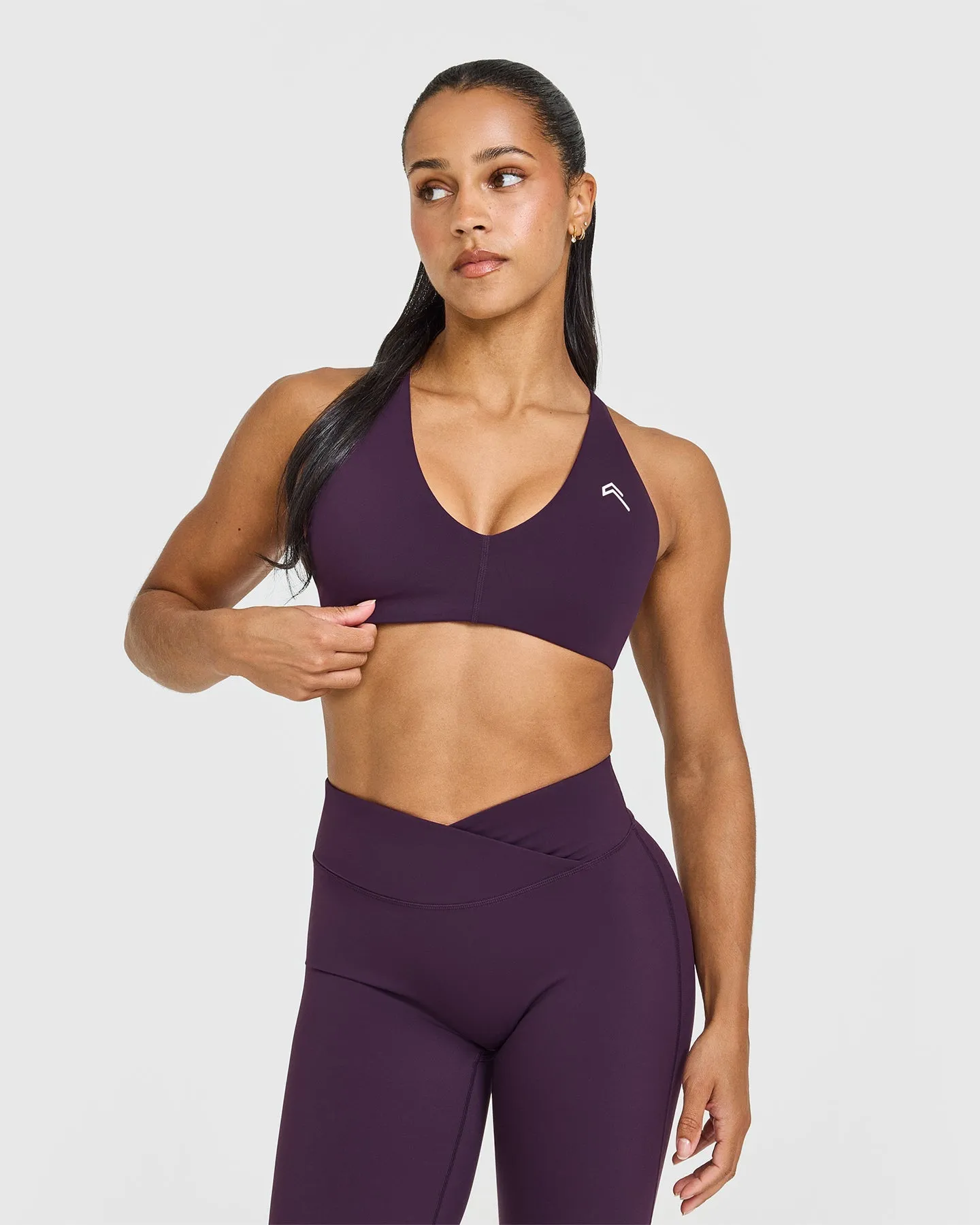 Unified Micro Bralette White Logo | Blackberry Purple sold by Oner Active
