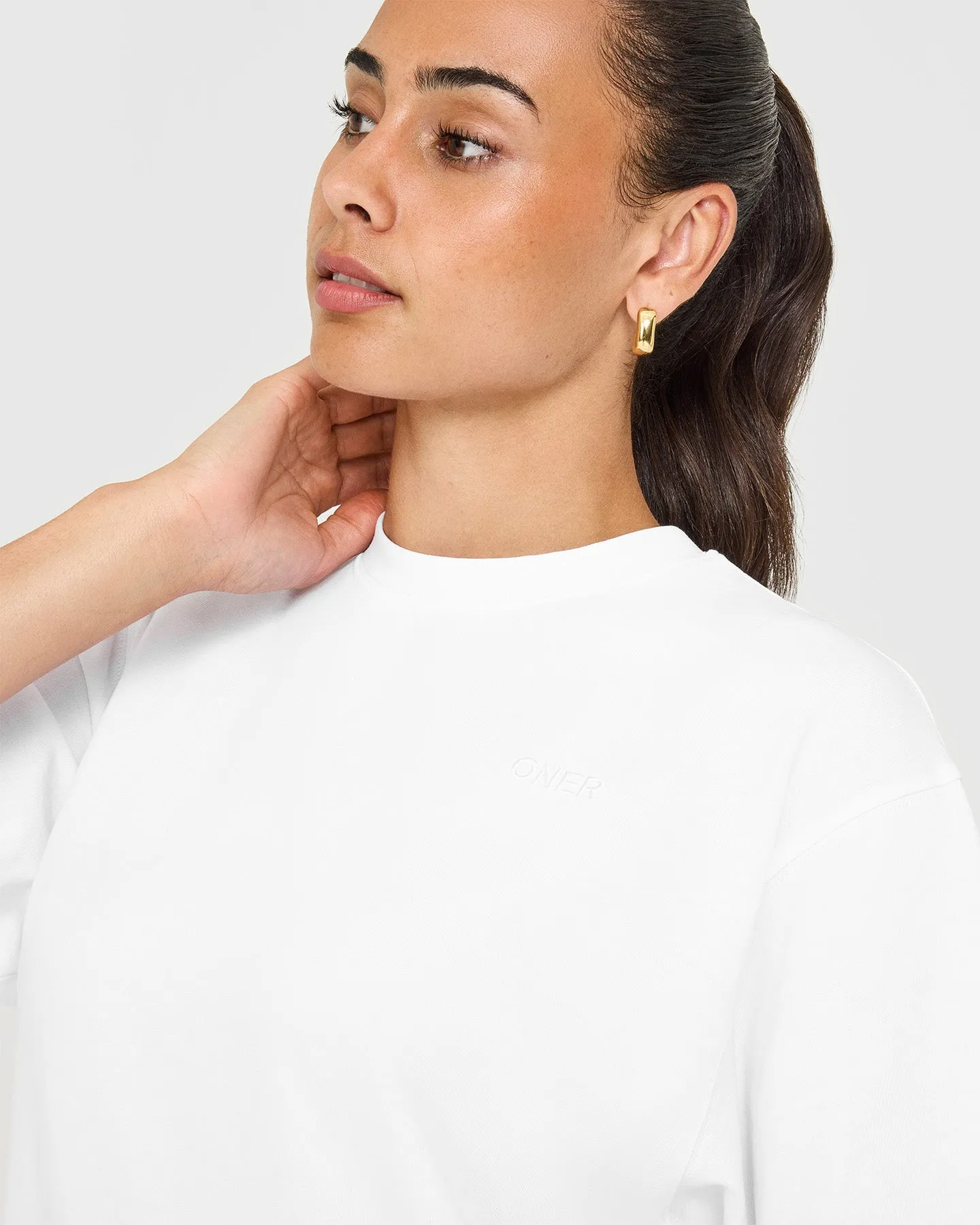 Oversized Oner Washed T-Shirt | White sold by Oner Active product image thumbnail 5