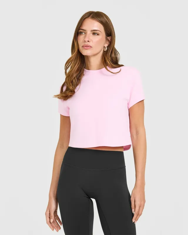 Cotton Relaxed T-Shirt | Chalk Pink sold by Oner Active