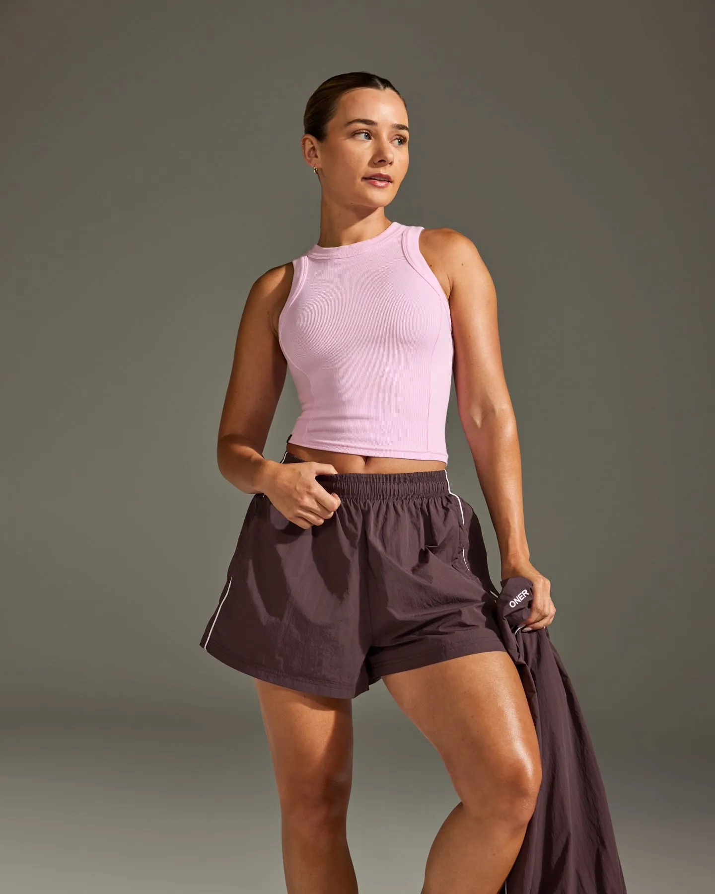 Oversized Piped Woven Track Shorts | Deep Umber Brown sold by Oner Active product image thumbnail 2