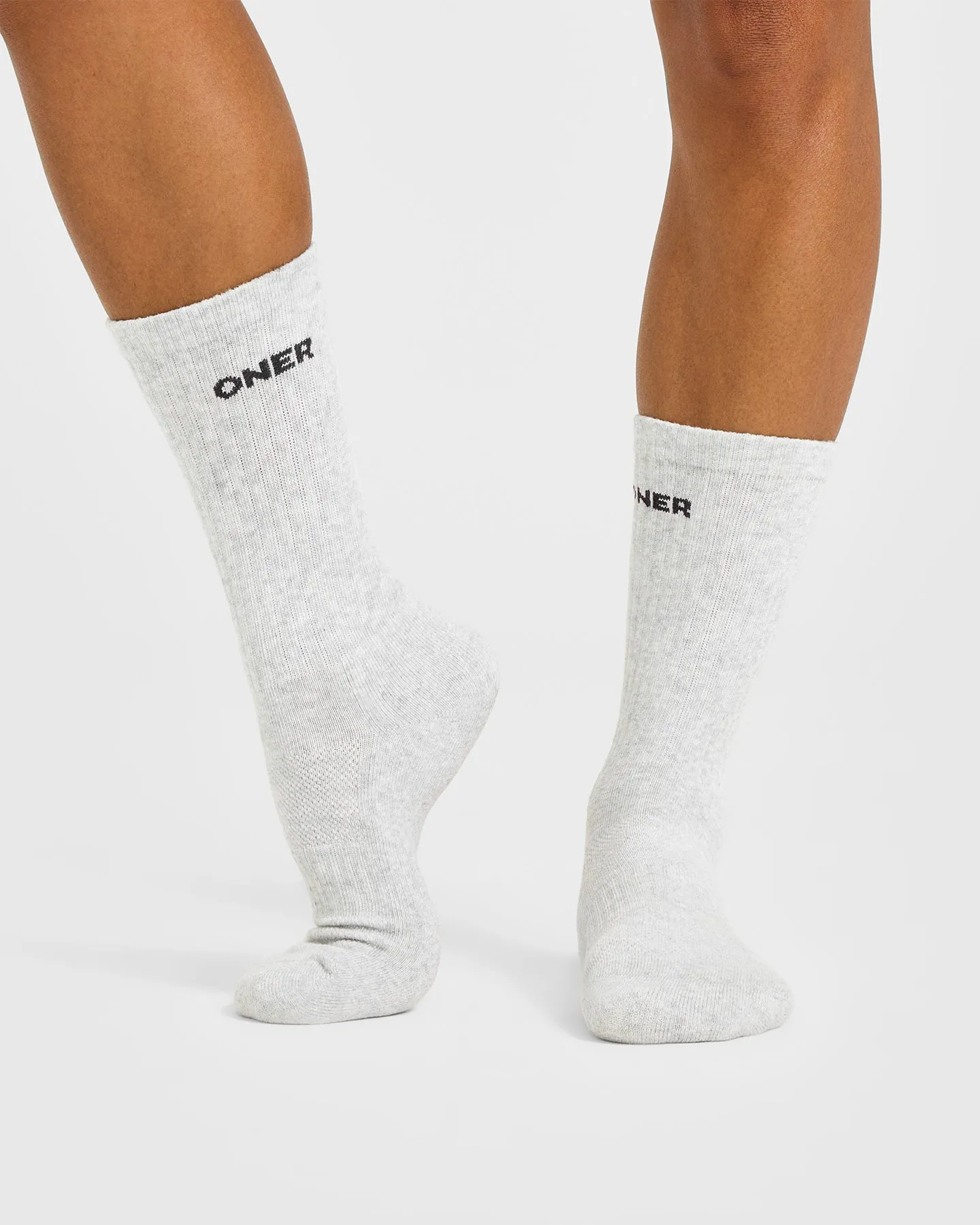 Varsity Long Crew Socks 2 Pack | Grey Marl/ White/ Blackberry sold by Oner Active product image thumbnail 3