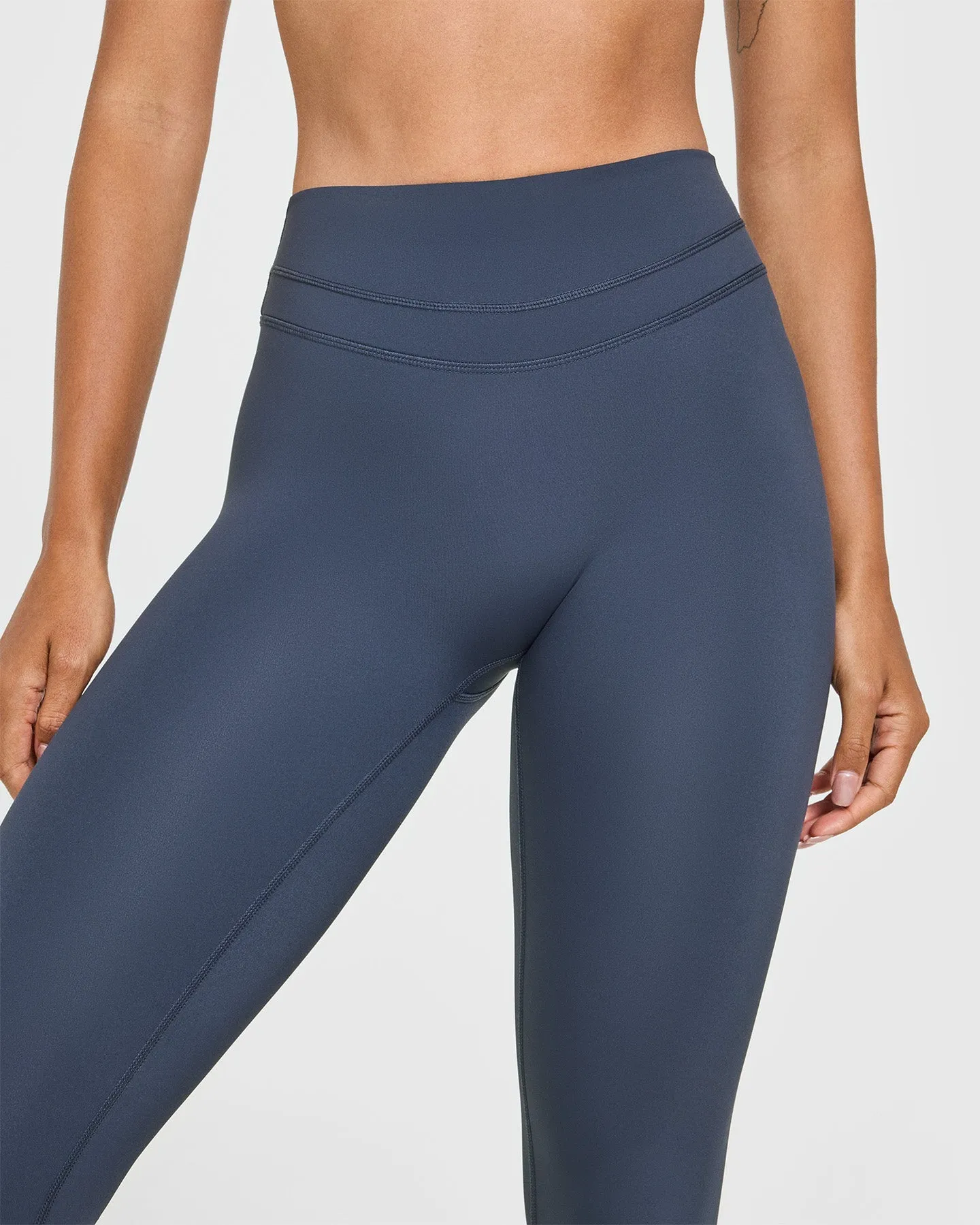 Unified High Waisted Leggings White Logo | True Blue sold by Oner Active product image thumbnail 5