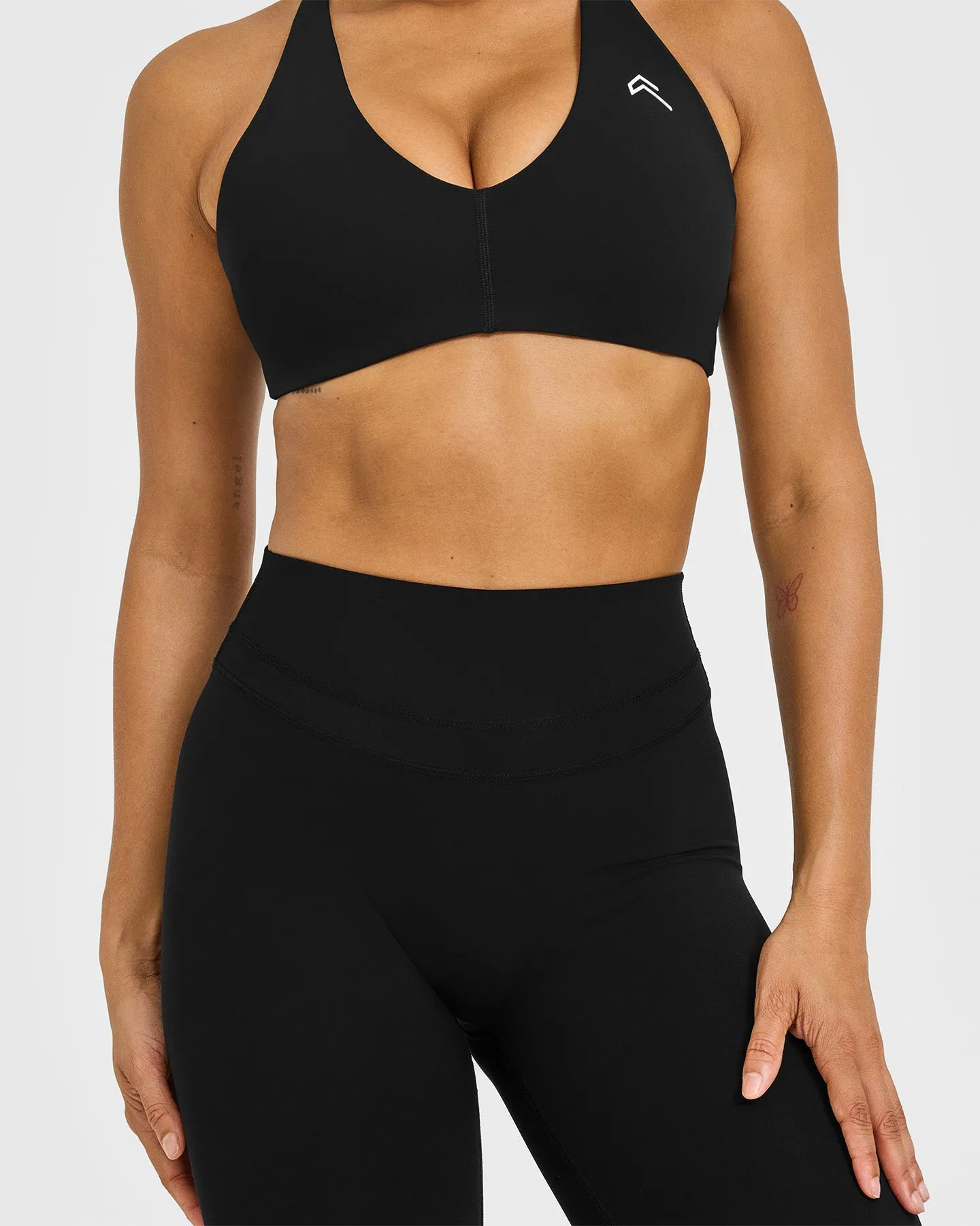 Unified High Waisted Leggings White Logo | Black sold by Oner Active product image thumbnail 4