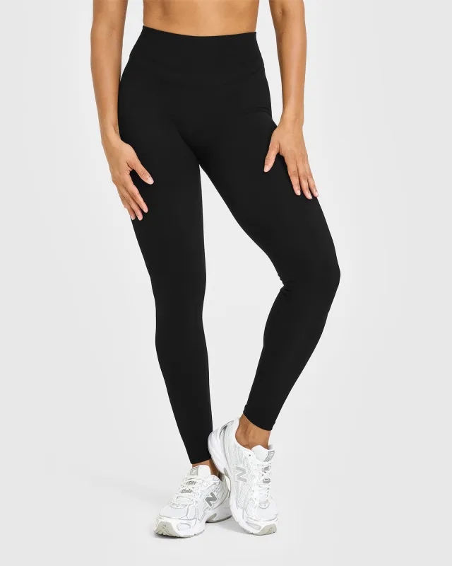 Unified High Waisted Leggings White Logo | Black sold by Oner Active