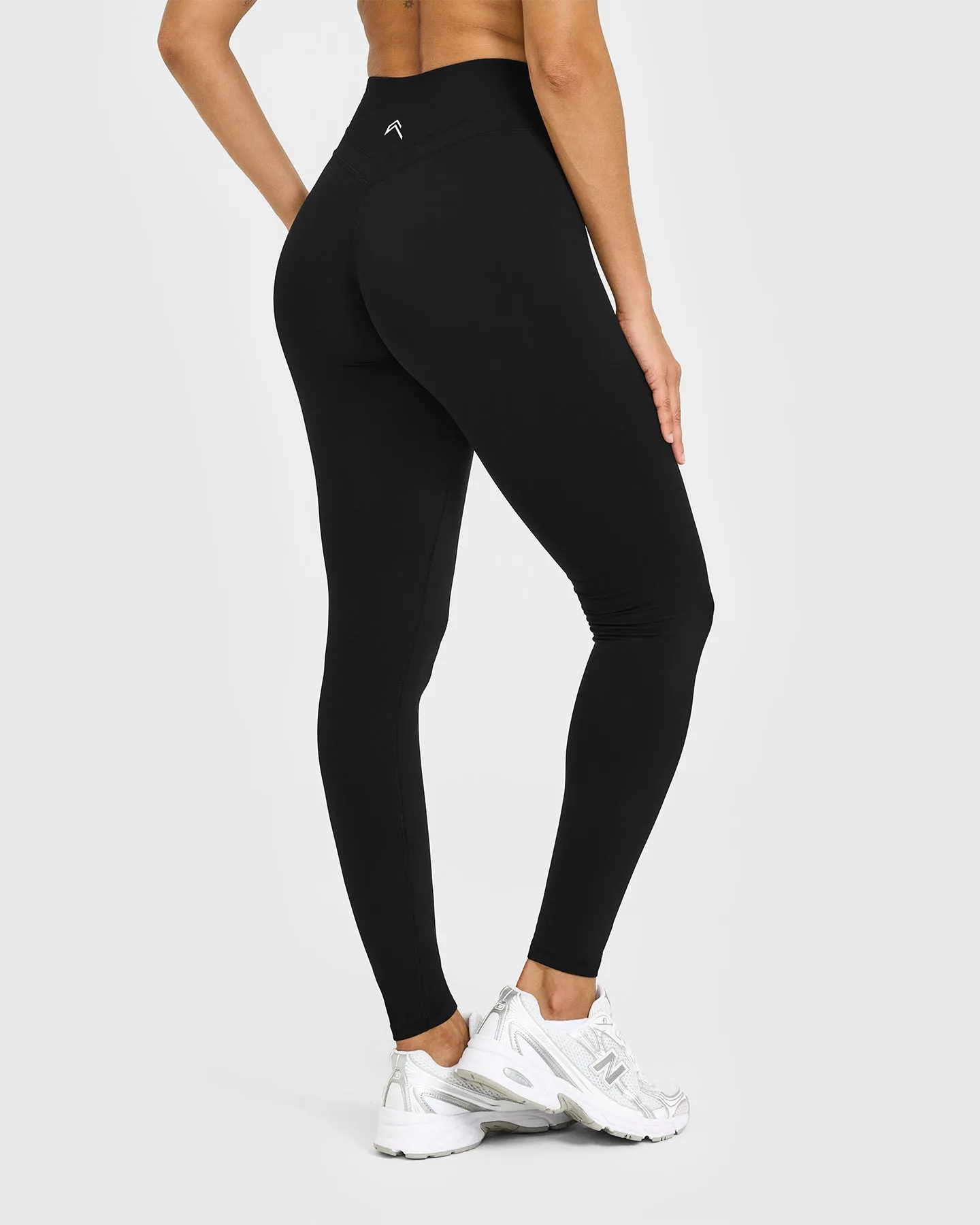 Unified High Waisted Leggings White Logo | Black sold by Oner Active product image thumbnail 2