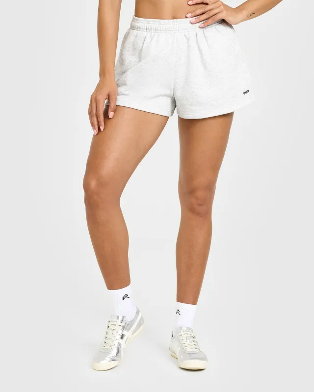 Foundations Oversized Shorts | Light Grey Marl sold by Oner Active