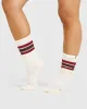Stripe Slouchy Socks 3 Pack | Ruby Red/ Espresso Brown sold by Oner Active