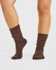 Stripe Slouchy Socks 3 Pack | Ruby Red/ Espresso Brown sold by Oner Active