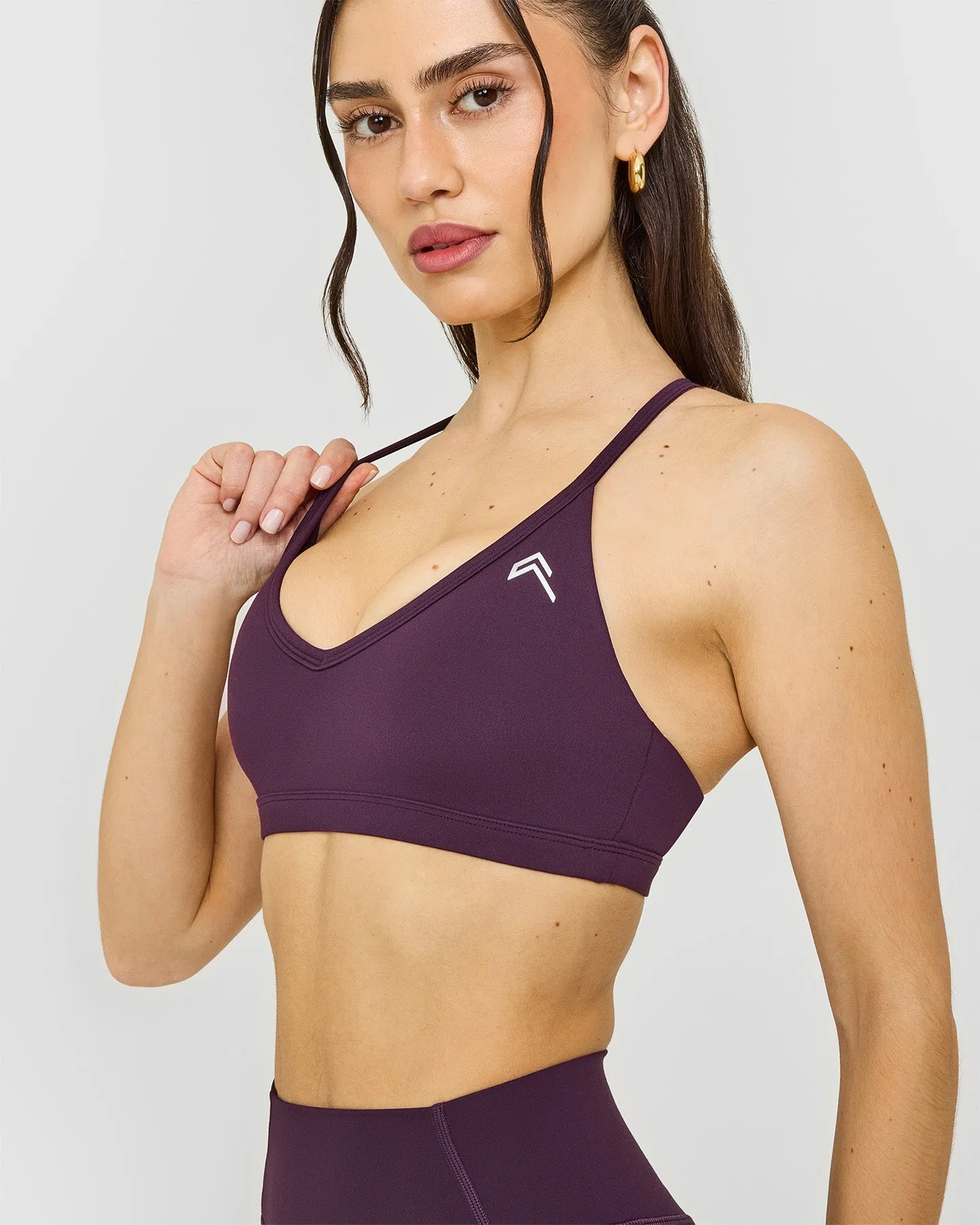 Timeless Strappy Bralette with White Logo | Blackberry Purple sold by Oner Active product image thumbnail 5