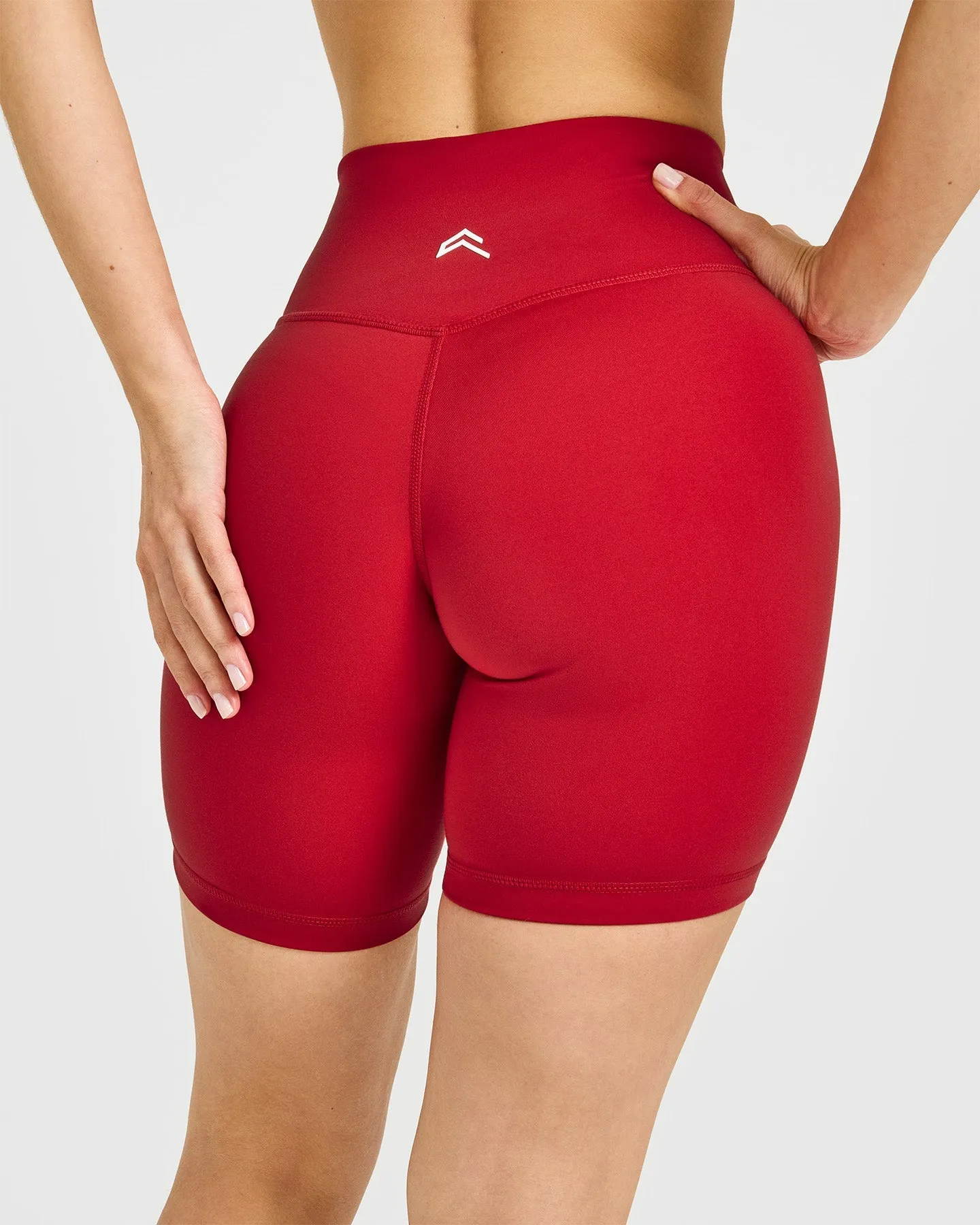 Timeless High Waisted Shorts with White Logo | Toasted Red sold by Oner Active product image thumbnail 4
