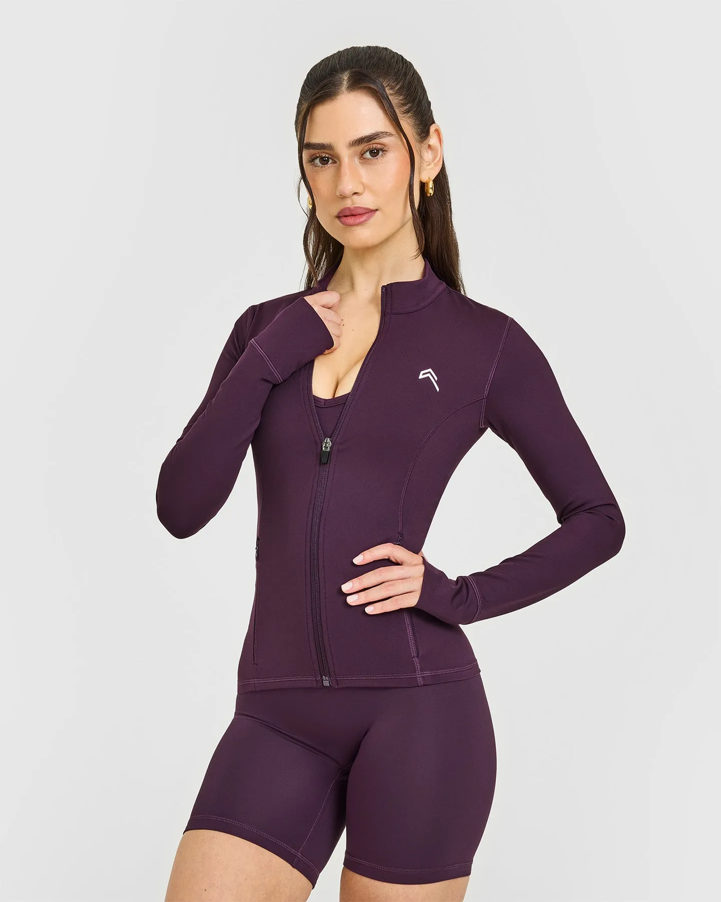 Timeless Jacket with White Logo | Blackberry Purple sold by Oner Active