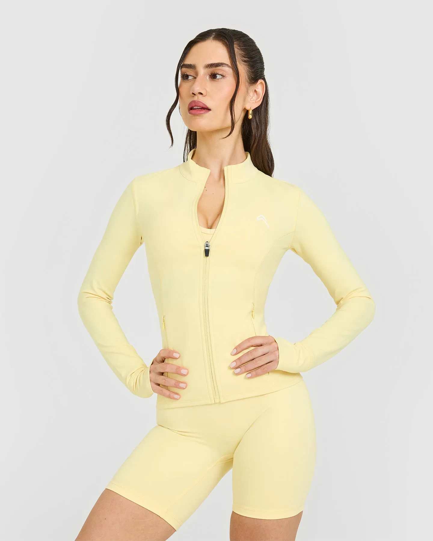 Timeless Jacket with White Logo | Sherbert Yellow sold by Oner Active