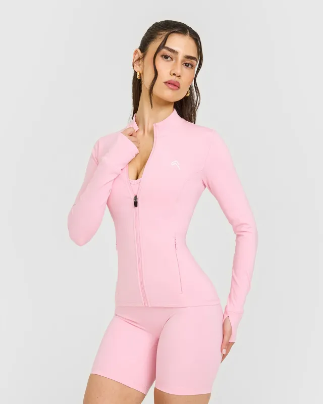 Timeless Jacket with White Logo | Petal Pink sold by Oner Active