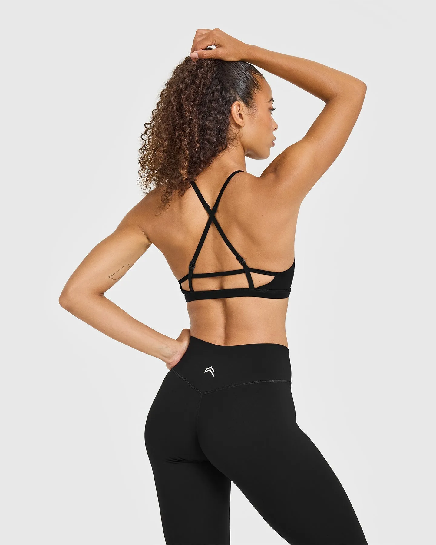 Timeless Strappy Bralette with White Logo | Black sold by Oner Active product image thumbnail 2