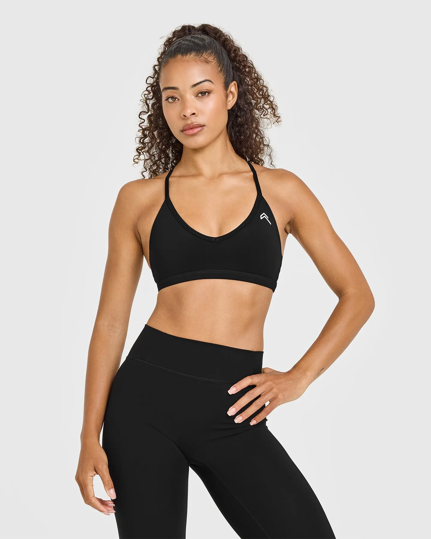 Timeless Strappy Bralette with White Logo | Black sold by Oner Active