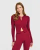 Mellow™ Rib Mid Long Sleeve Cardigan | Ruby Red sold by Oner Active