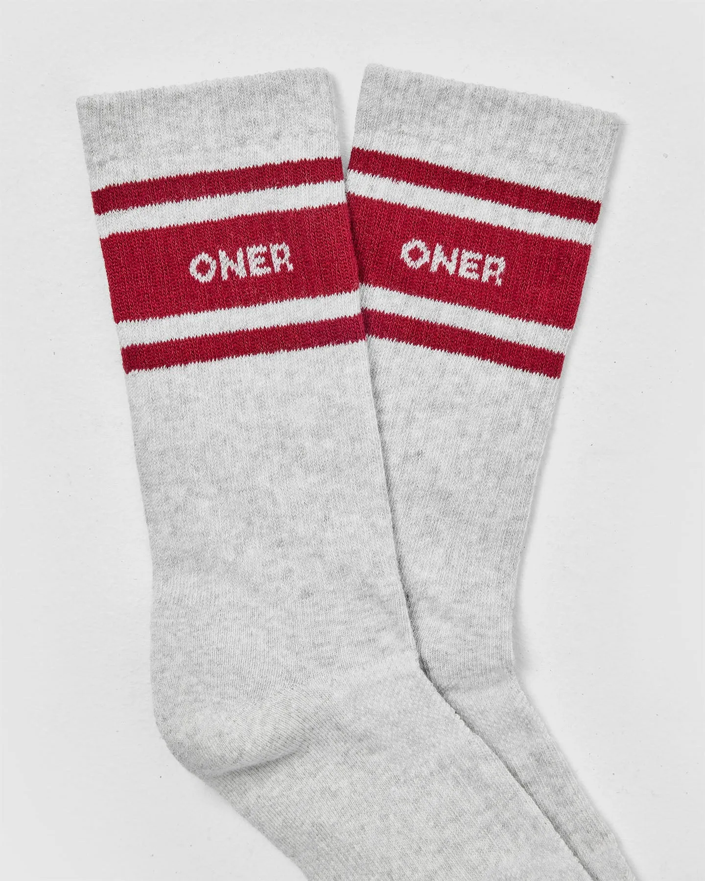 Varsity Long Crew Socks 1 Pack | Grey Marl/Ruby Red sold by Oner Active product image thumbnail 4
