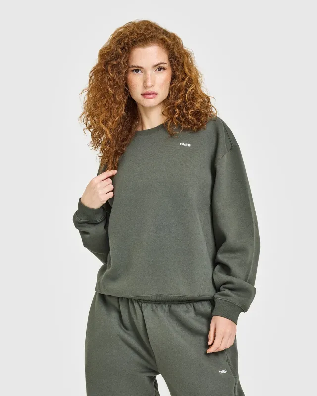 Foundations Crew Neck Sweatshirt | Dark Khaki sold by Oner Active