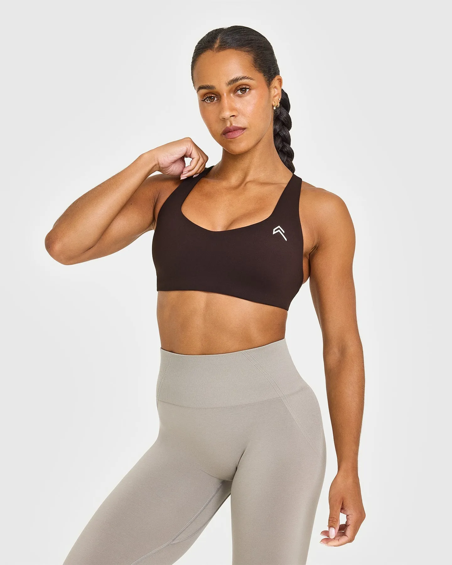 EasyLift™ Cross Back Sports Bra | 70% Cocoa sold by Oner Active