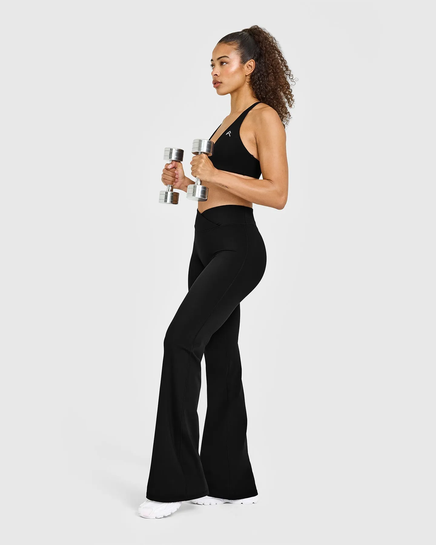 Unified Wrap Flared Bottoms White Logo | Black sold by Oner Active product image thumbnail 3