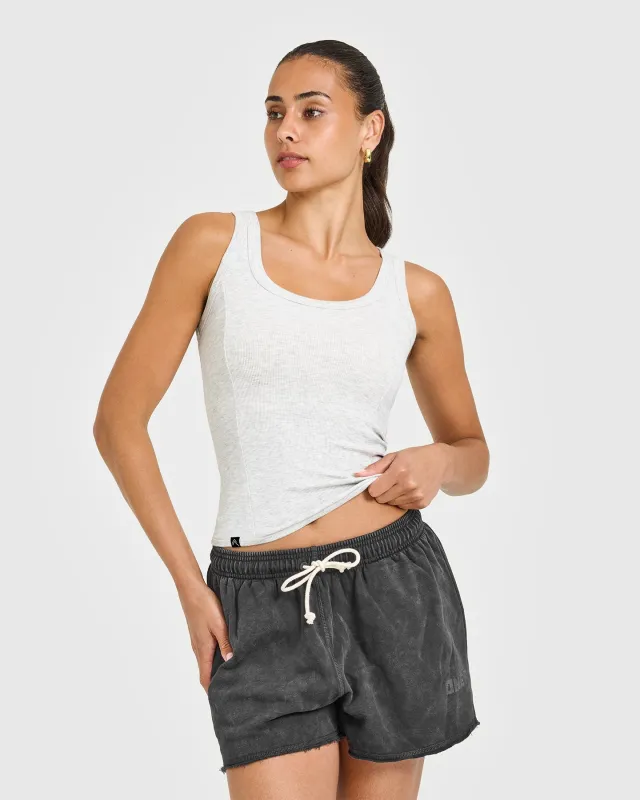 Mellow™ Rib Scoop Neck Vest | Light Grey Marl sold by Oner Active