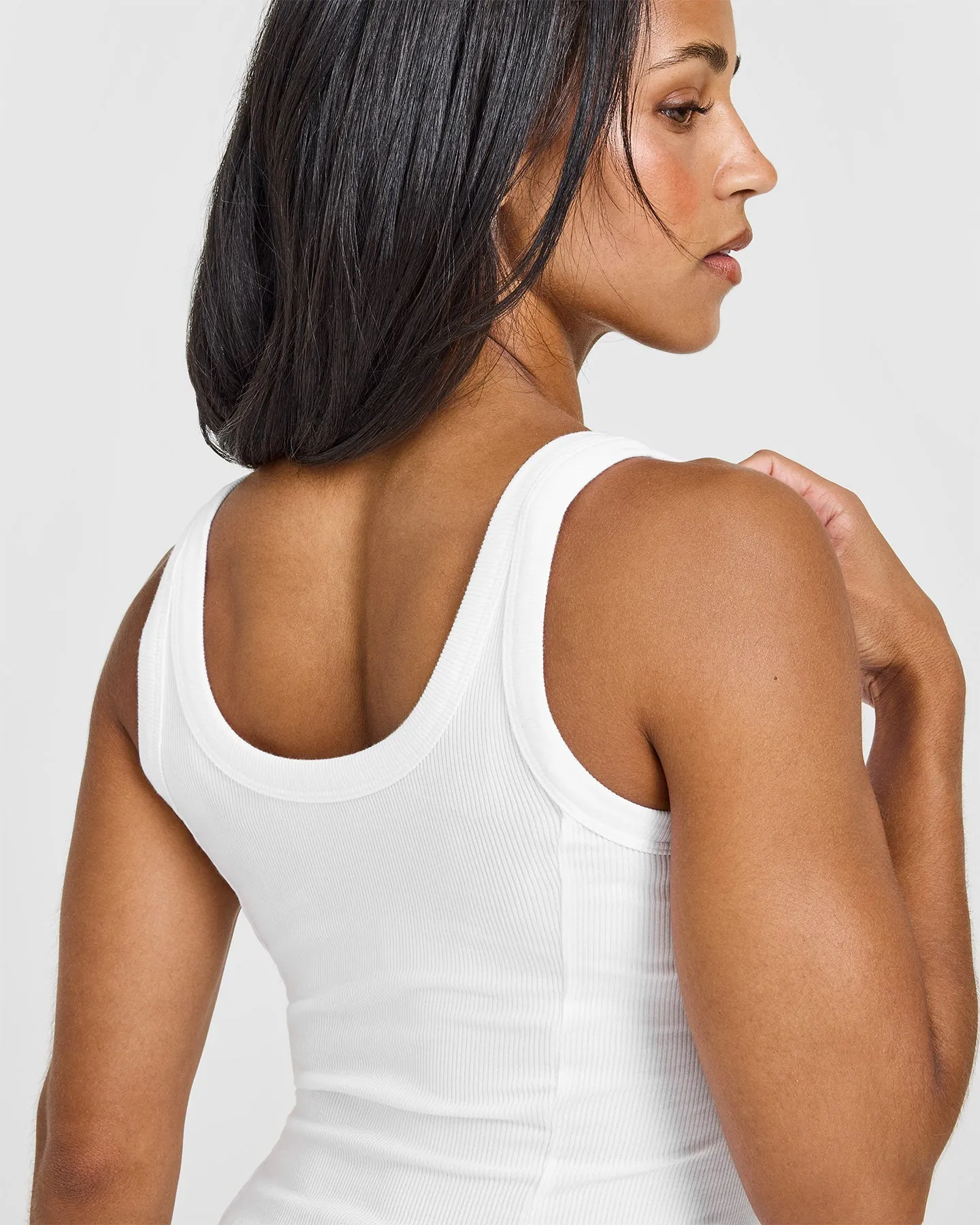 Mellow™ Rib Scoop Neck Vest | White sold by Oner Active product image thumbnail 4