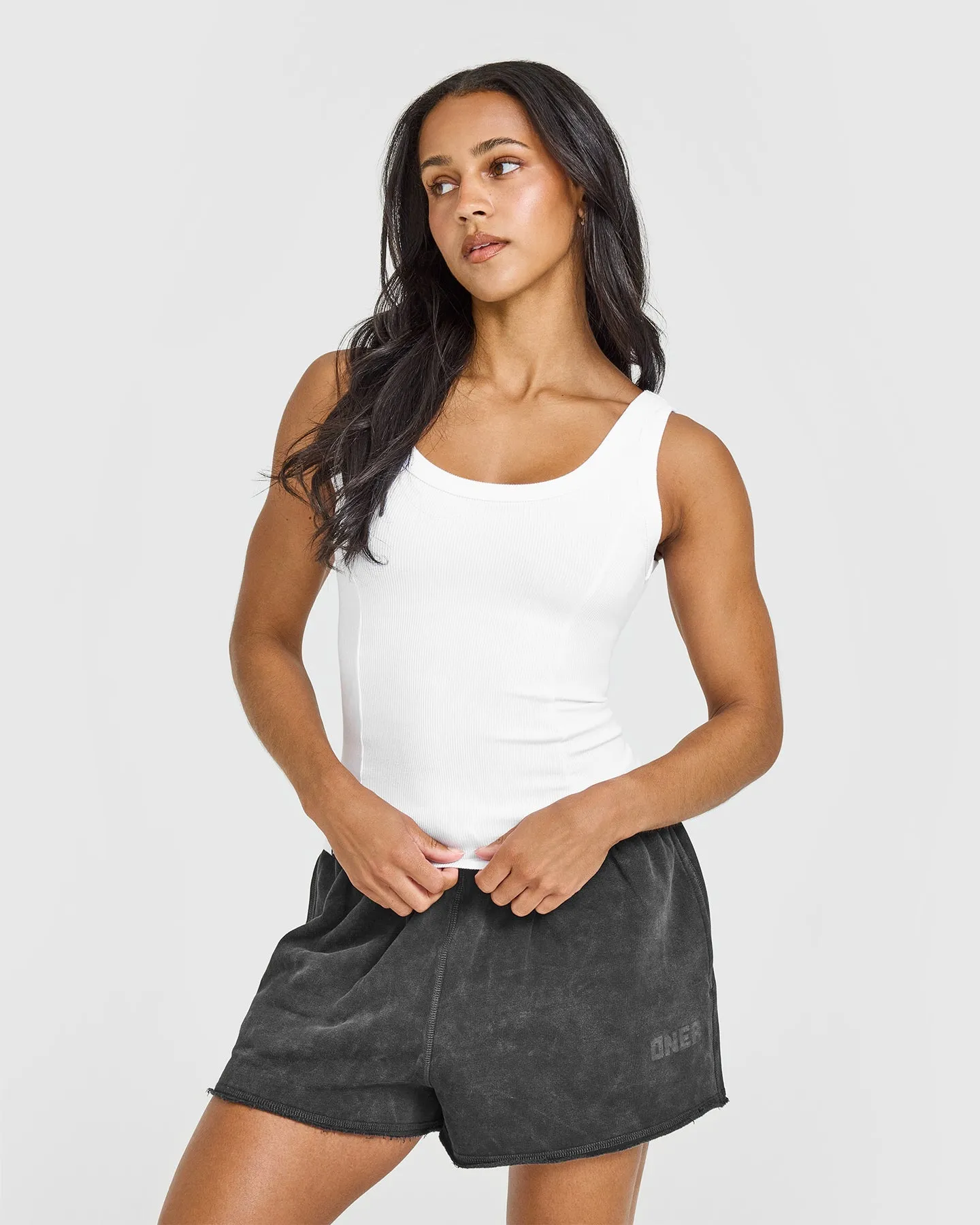 Mellow™ Rib Scoop Neck Vest | White sold by Oner Active