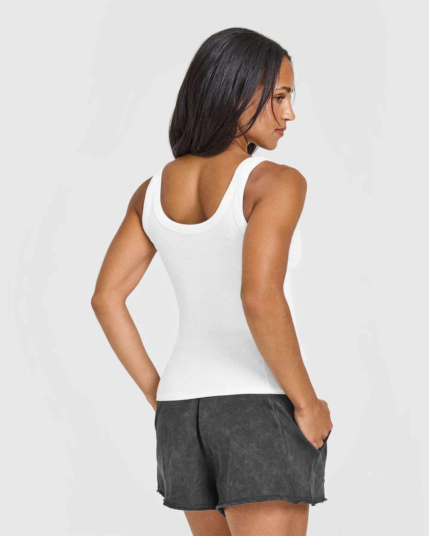 Mellow™ Rib Scoop Neck Vest | White sold by Oner Active product image thumbnail 2