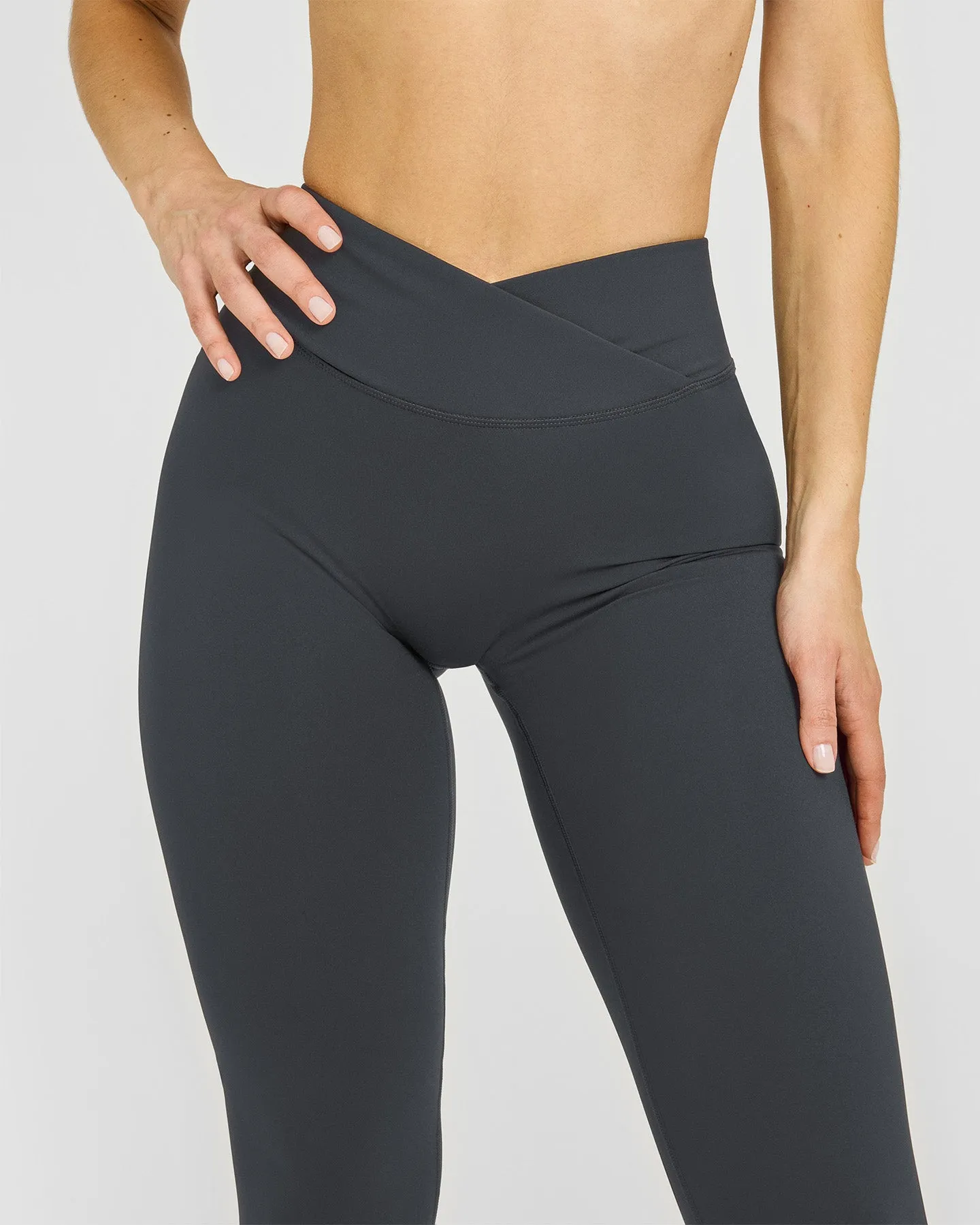 Unified Wrap Leggings White Logo | Coal sold by Oner Active product image thumbnail 5