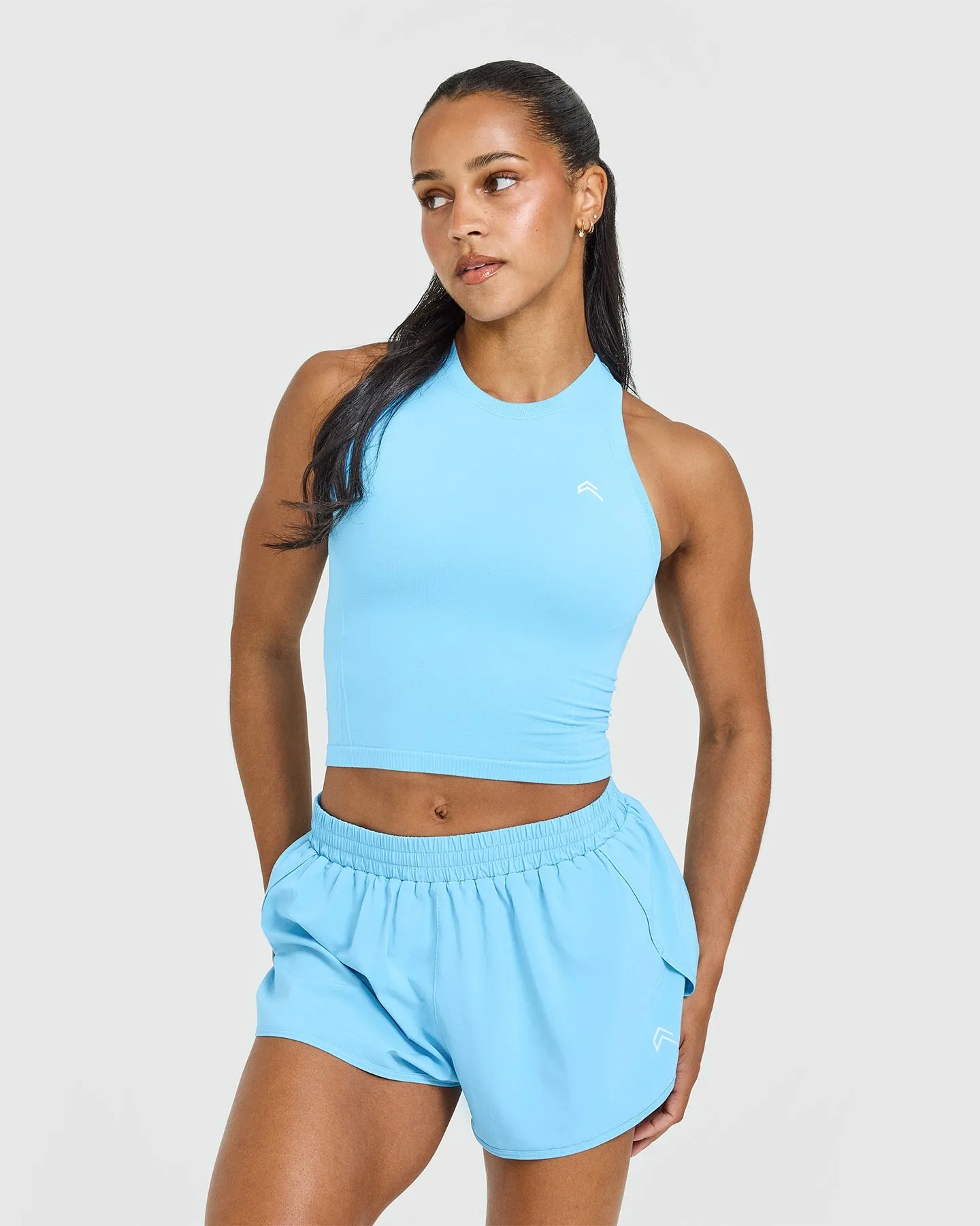 Go To Seamless Fitted Mid Vest | Arctic Blue sold by Oner Active