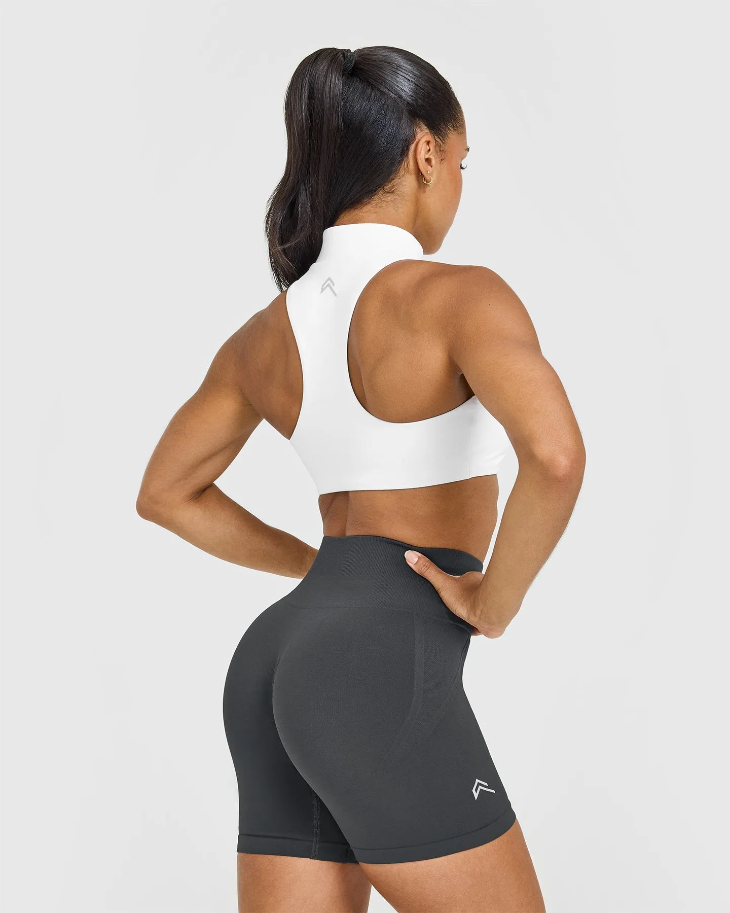 EasyLift™ Zip High Neck Sports Bra | White sold by Oner Active product image thumbnail 2