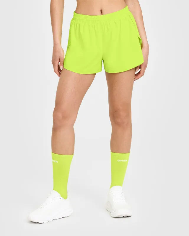 AirMove™ Lined Shorts 3" | Charged Lime Green sold by Oner Active