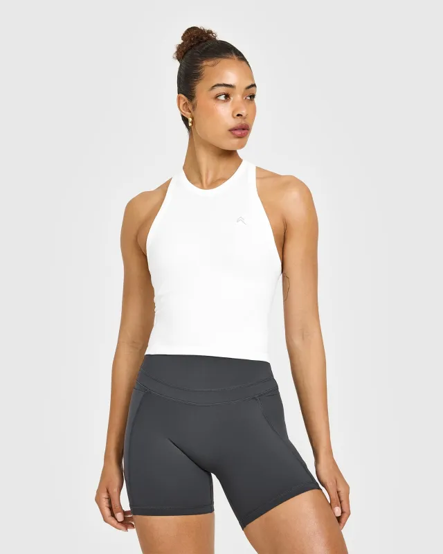 Go To Seamless Fitted Mid Vest | White sold by Oner Active