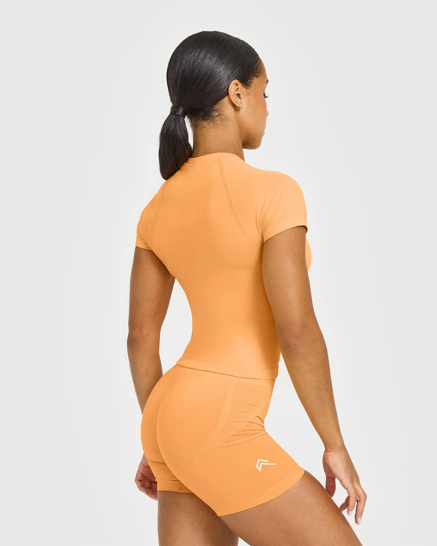 Go To Seamless Fitted Mid Top | Powdered Orange sold by Oner Active product image thumbnail 2