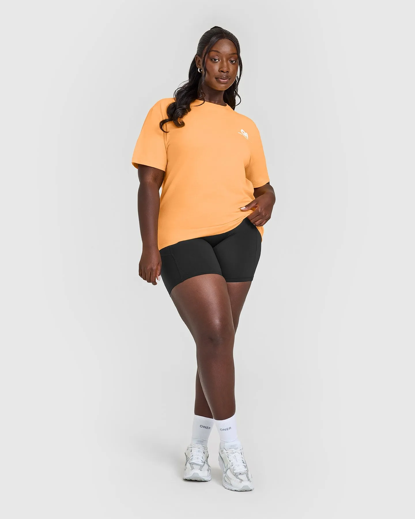 Classic Oversized Lightweight T-Shirt with Printed Graphic | Powdered Orange sold by Oner Active product image thumbnail 3