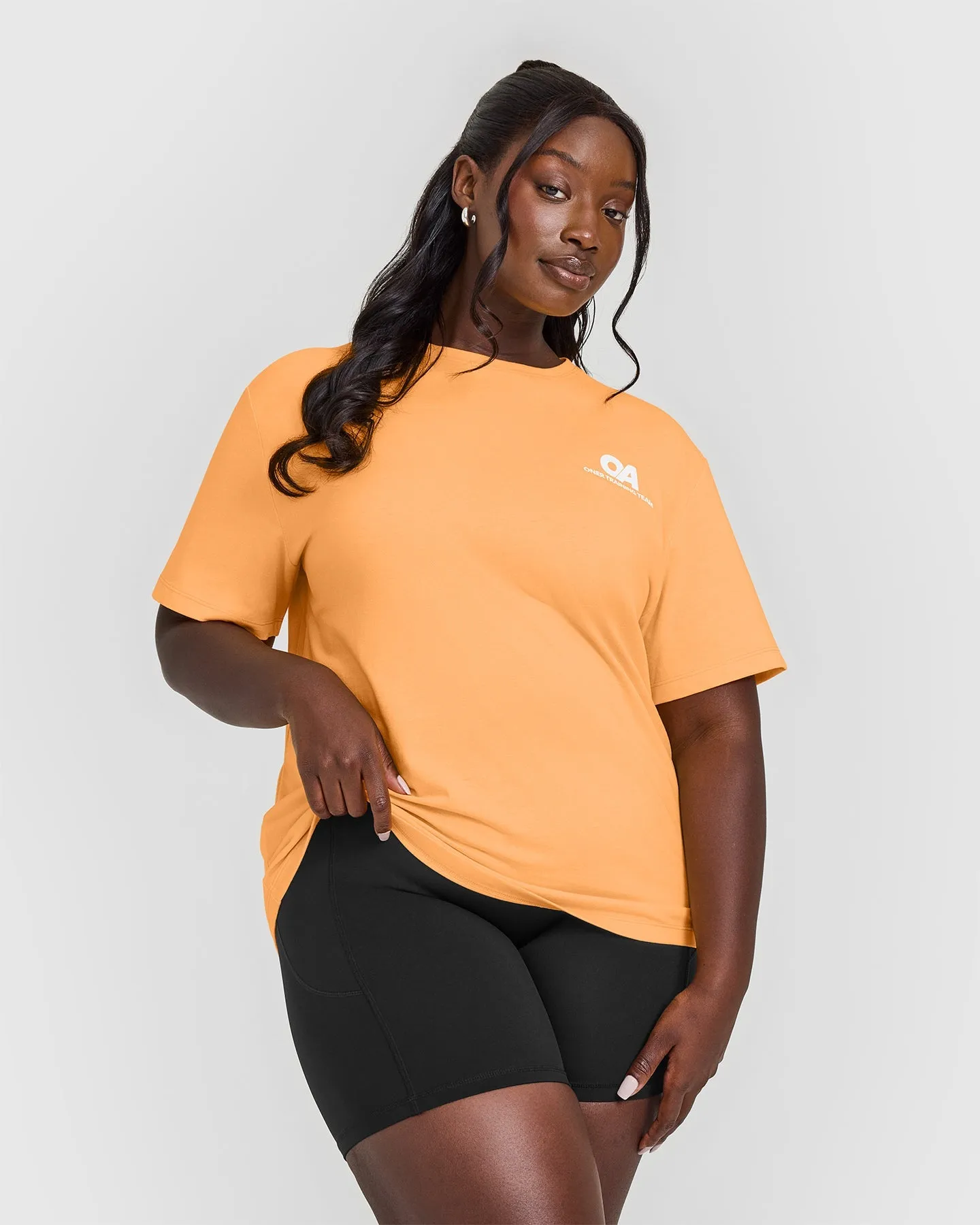 Classic Oversized Lightweight T-Shirt with Printed Graphic | Powdered Orange sold by Oner Active