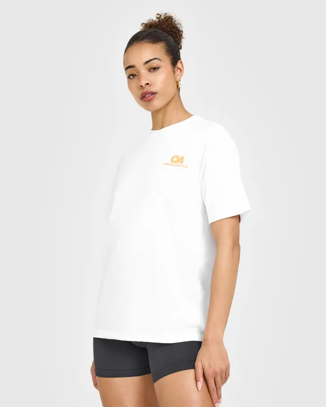 Classic Oversized Lightweight T-Shirt with Printed Graphic | White sold by Oner Active