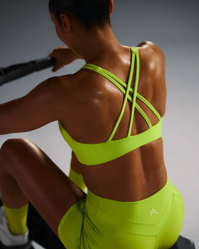 EasyLift™ High Neck Sports Bra | Charged Lime Green sold by Oner Active