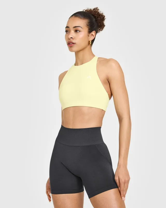 EasyLift™ High Neck Sports Bra | Pastel Yellow made by Oner Active